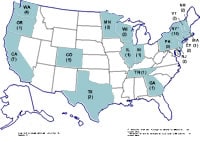 States With Confirmed Cases of a Salmonella Outbreak (July 3)