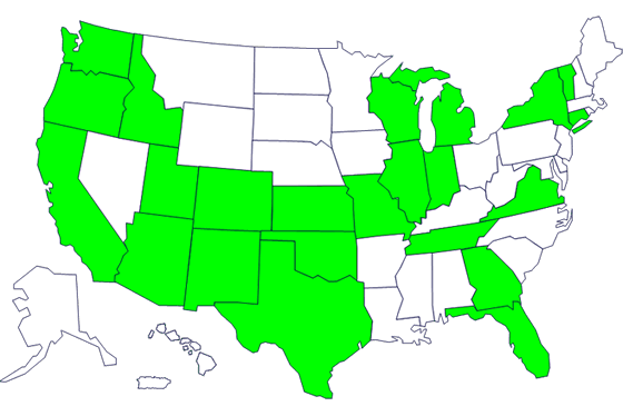 States with persons with the outbreak strain of Salmonella Saintpaul, by state of residence.