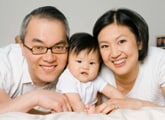 Asian couple with a baby
