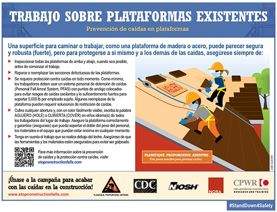 TRABAJO SOBRE PLATAFORMAS EXISTENTES, Prevención de caídas en plataformas