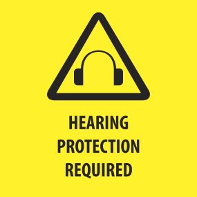 Protección auditiva señal de advertencia requerida