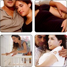 collage de mujeres embarazadas y familias