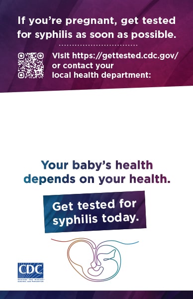 Page 4 of brochure encouraging you to get tested for syphilis as soon as possible.