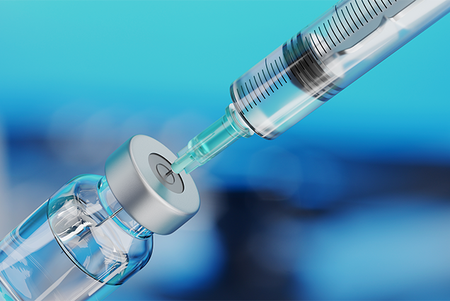 immunization vial and syringe