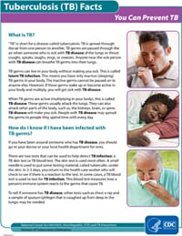 You Can Prevent TB Fact Sheets PDF file