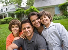 image of family in front yard
