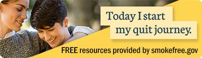 Today I start my quit journey. Free resources provided by smokefree.gov