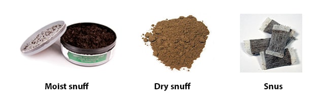 Various types of snuff