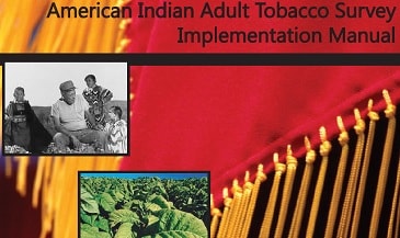 Two photos, one of native americans, the other of tobacco plants superimposed on fringes on a blanket