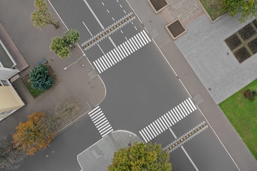 Crosswalks at an intersection