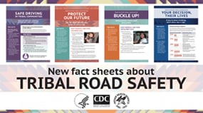 Image of the covers of four Tribal Road Safety fact sheets