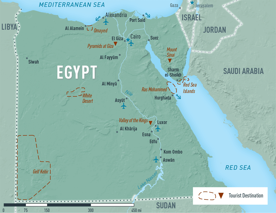 Map 10-16. Egypt destination map