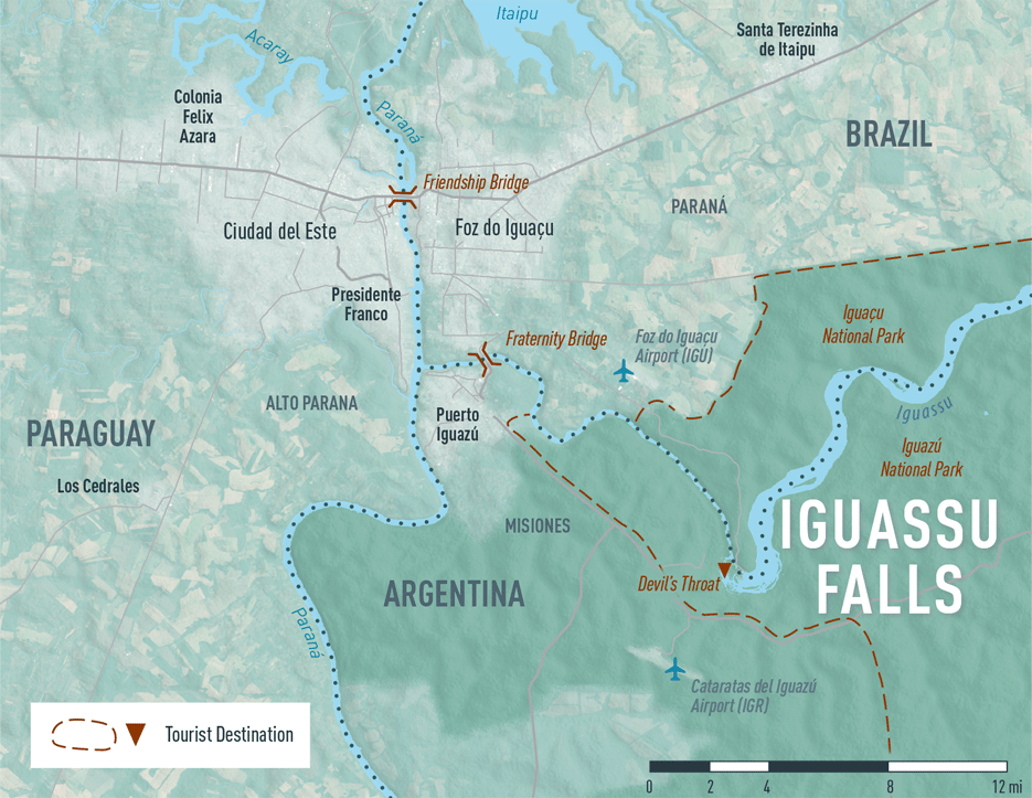 Map 10-17. Argentina/Brazil Iguassu Falls destination map