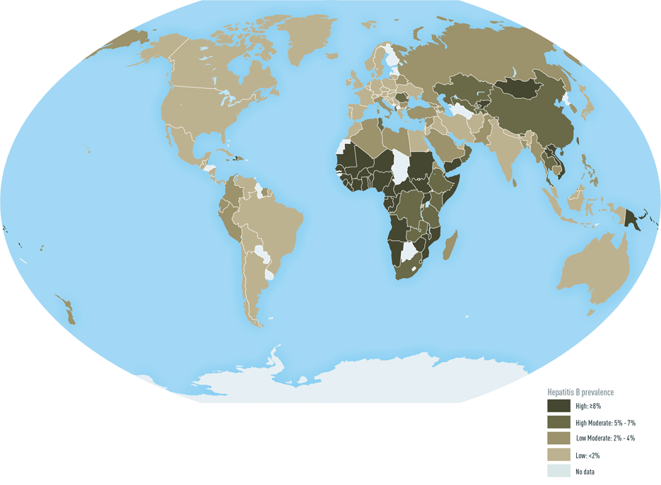 Map 4-04. Prevalence of hepatitis B virus infection