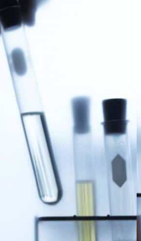 lab image showing glass vials