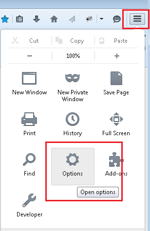 Image of Firefox browser settings