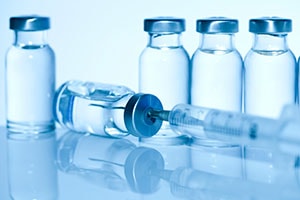 Syringes containing the MMR vaccine