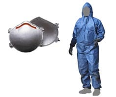 N95 respirator with a coverall