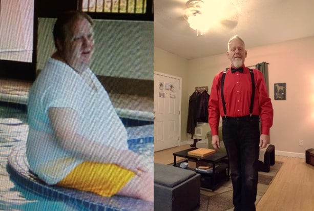 James Vance before and after his weight loss.
