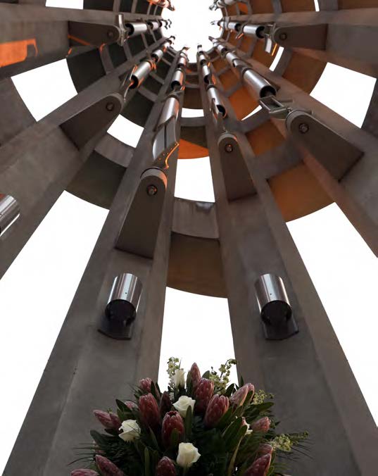 9/11 Memorial interior, flowers in foreground. Photo by K. Cordek