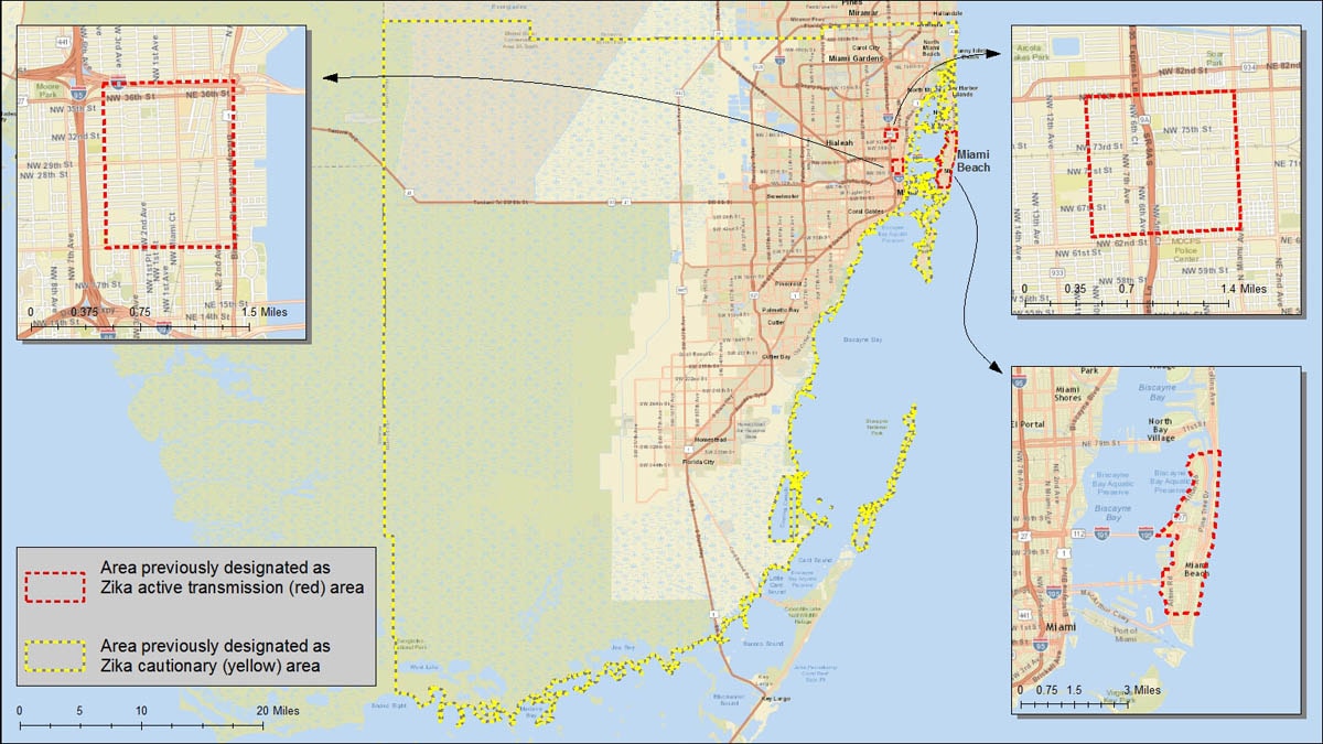 alt=Area in Miami, FL where Zika virus is being spread by mosquitoes