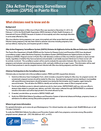 Zika Activity Pregnancy Surveillance System (ZAPSS) in Puerto Rico