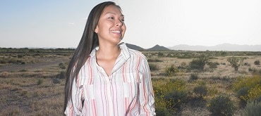 woman outside in desert