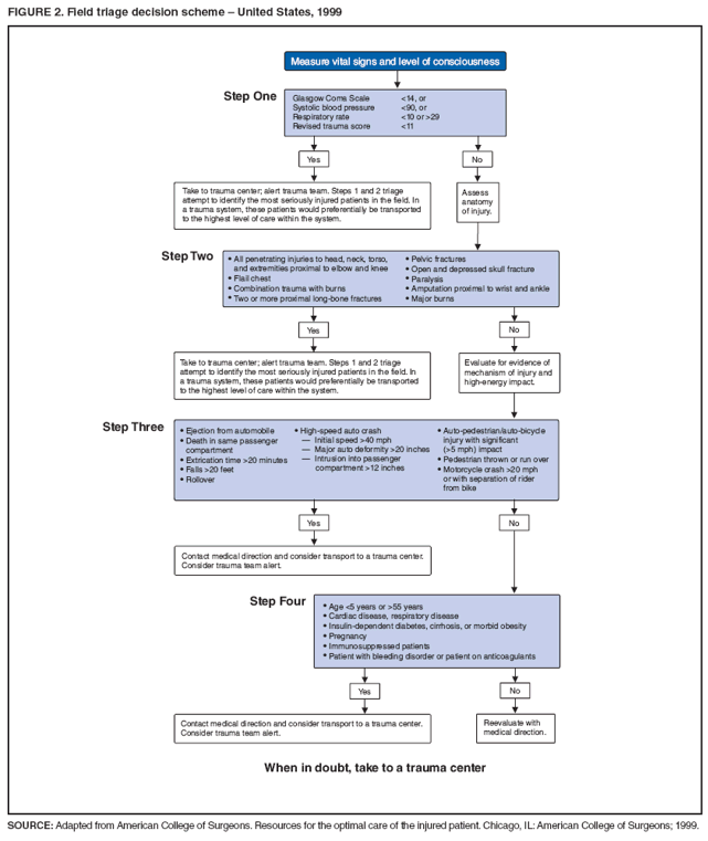 FIGURE 2. Field triage decision scheme  United States, 1999