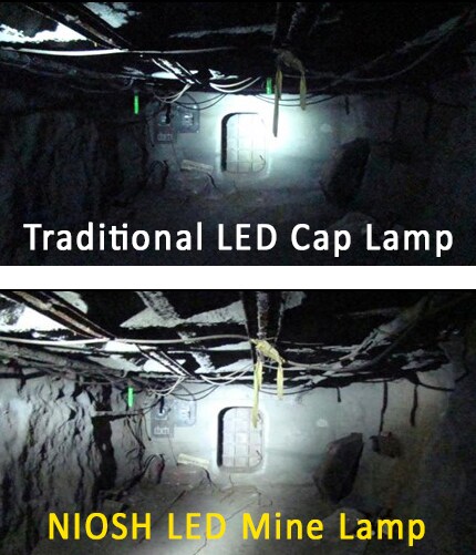 Comparison of a traditional LED cap lamp and the new NIOSH LED mine lamp