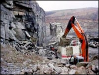 Slope collapse on equipment.