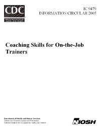 Image of publication Coaching Skills for On-the-Job Trainers