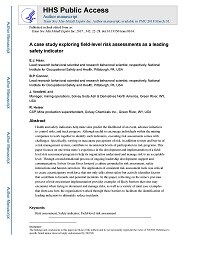 First page of A Case Study Exploring Field-Level Risk Assessments as a Leading Safety Indicator