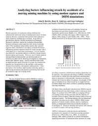 Image of publication Analyzing Factors Influencing Struck-by Accidents of a Moving Mining Machine by Using Motion Capture and DHM Simulations