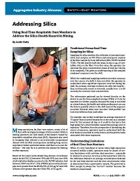 First page of Addressing Silica: Using Real-Time Respirable Dust Monitors to Address the Silica Health Hazard in Mining