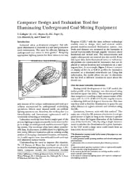 Image of publication Computer Design and Evaluation Tool for Illuminating Underground Coal-Mining Equipment
