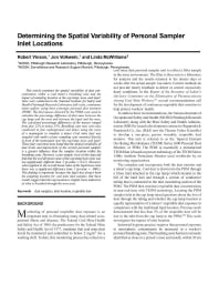 Image of publication Determining the Spatial Variability of Personal Sampler Inlet Locations