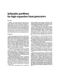 Image of publication Inflatable Partitions for High-Expansion Foam Generators