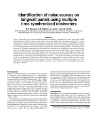 Image of publication Identification of Noise Sources on Longwall Panels Using Multiple Time-Synchronized Dosimeters