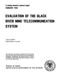 Image of publication Evaluation of the Black River Mine Telecommunication System