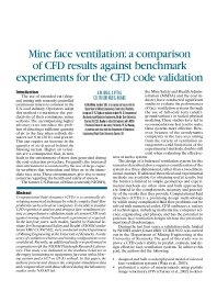 Image of publication Mine Face Ventilation: A Comparison of CFD Results Against Benchmark Experiments for the CFD Code Validation