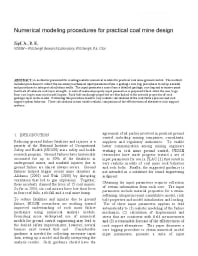 Image of publication Numerical Modeling Procedures for Practical Coal Mine Design