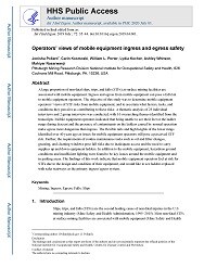 First page of Operators' Views of Mobile Equipment Ingress and Egress Safety