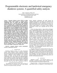 Image of publication Programmable Electronic and Hardwired Emergency Shutdown Systems: A Quantified Safety Analysis
