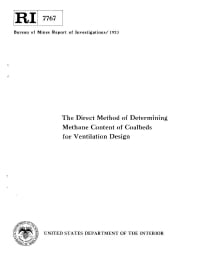 Image of publication The Direct Method of Determining Methane Content of Coalbeds for Ventilation Design