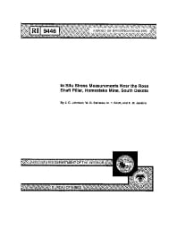 Image of publication In Situ Stress Measurements Near the Ross Shaft Pillar, Homestake Mine, South Dakota