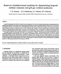 Image of publication Reservoir Simulation-Based Modeling for Characterizing Longwall Methane Emissions and Gob Gas Venthole Production