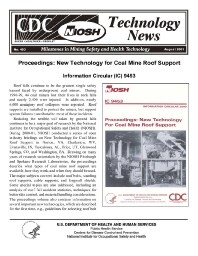 Image of publication Technology News 493 - Proceedings: New Technology for Coal Mine Roof Support