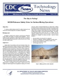 Image of publication Technology News 506 - The Sky is Falling!: NIOSH Releases Safety Video for Surface Mining Operations