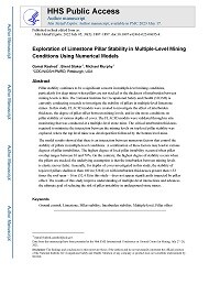 First page of Exploration of Limestone Pillar Stability in Multiple-level Mining Conditions Using Numerical Models