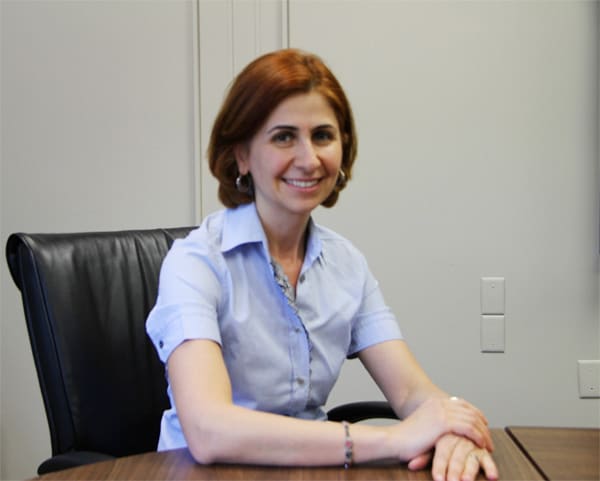 Selcen in her office in Pittsburgh, PA.